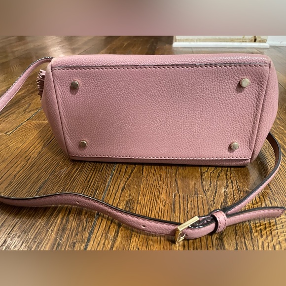 Mauve Kate Spade Satchel Purse with tassel - Picture 3 of 16